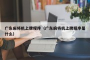 广东麻将机上牌程序（广东麻将机上牌程序是什么）