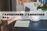 广东麻将技巧训练视频（广东麻将技巧训练视频大全）