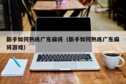 新手如何熟练广东麻将（新手如何熟练广东麻将游戏）