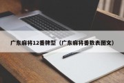 广东麻将12番牌型（广东麻将番数表图文）