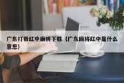 广东打带红中麻将下载（广东麻将红中是什么意思）