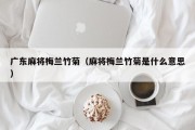 广东麻将梅兰竹菊（麻将梅兰竹菊是什么意思）