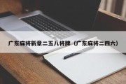 广东麻将新章二五八将牌（广东麻将二四六）
